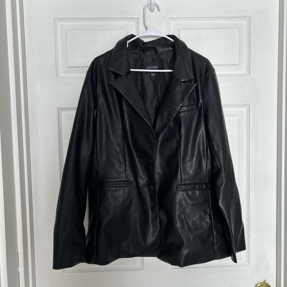 Studio M Women's Black Leather Jacket